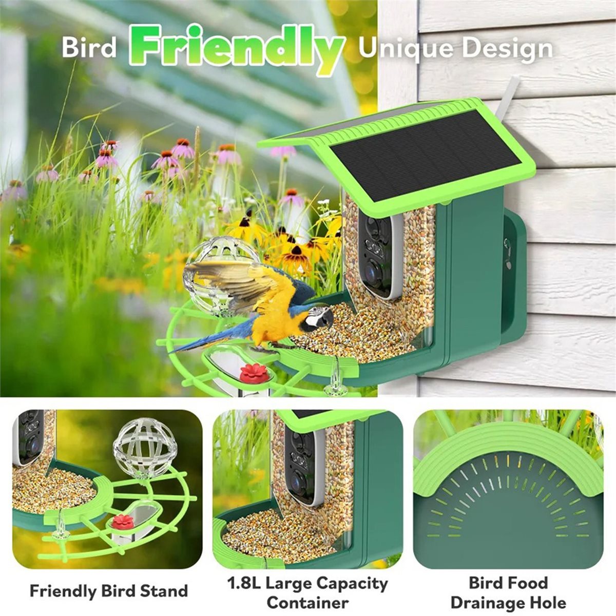 Smart Garden Video - كاميرا ذكية لتغذية الطيور مع معرف