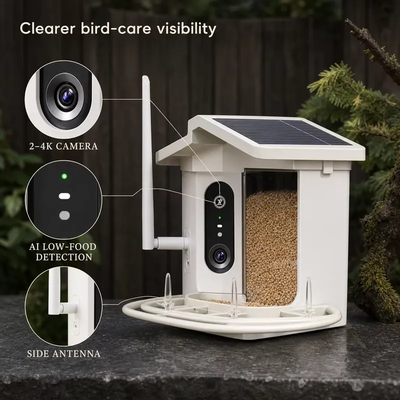 موزع طعام ذكي للطيور يعمل بالط - مراجعة Smart Garden Video وسعره
